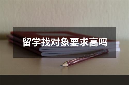 留学找对象要求高吗