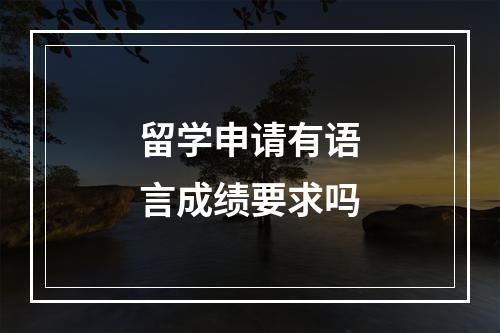 留学申请有语言成绩要求吗