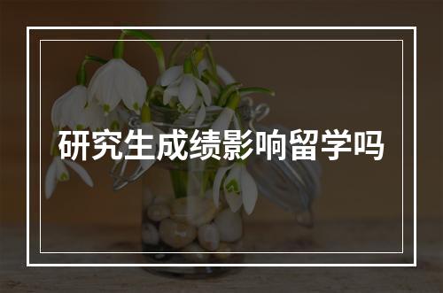 研究生成绩影响留学吗