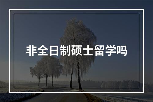 非全日制硕士留学吗