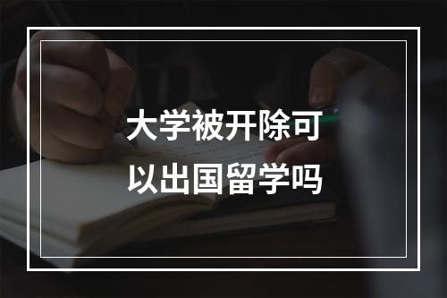 大学被开除可以出国留学吗