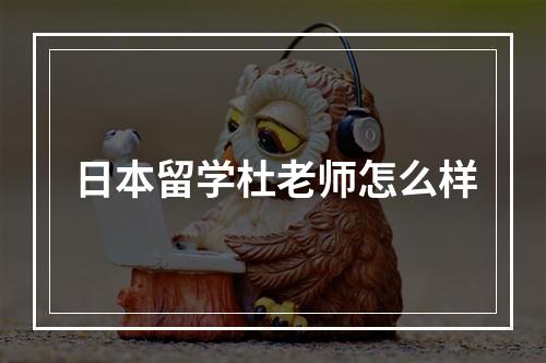 日本留学杜老师怎么样