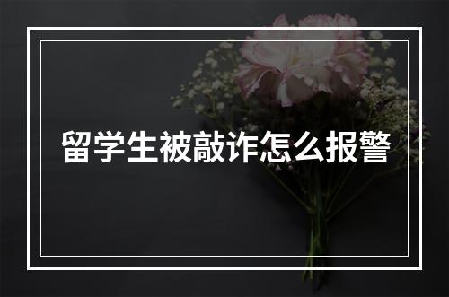 留学生被敲诈怎么报警