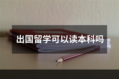 出国留学可以读本科吗