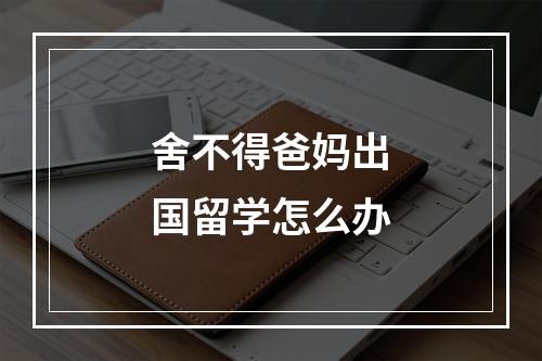 舍不得爸妈出国留学怎么办