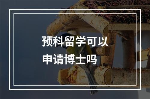 预科留学可以申请博士吗