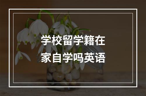 学校留学籍在家自学吗英语