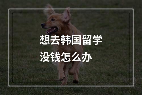 想去韩国留学没钱怎么办