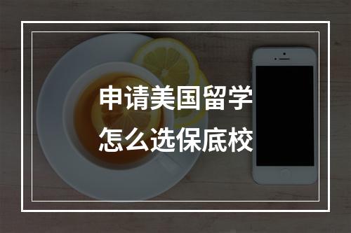 申请美国留学怎么选保底校