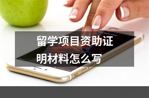 留学项目资助证明材料怎么写