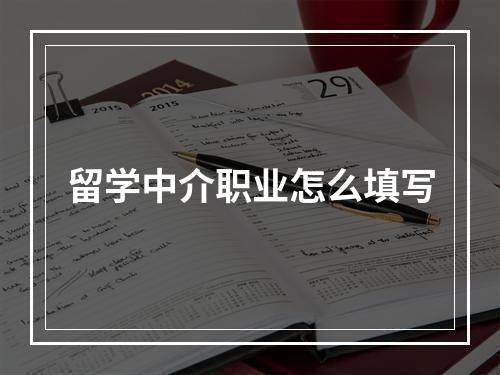 留学中介职业怎么填写