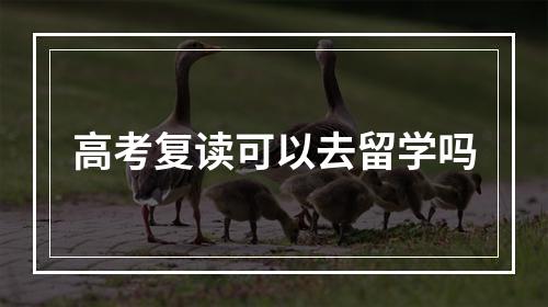 高考复读可以去留学吗