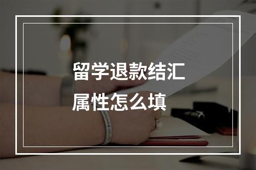 留学退款结汇属性怎么填