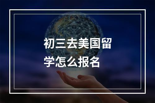 初三去美国留学怎么报名