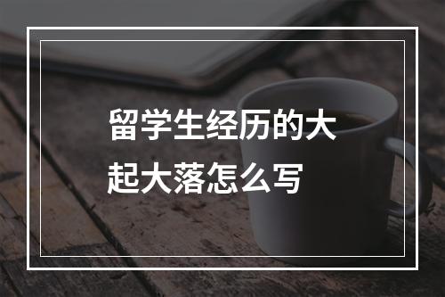 留学生经历的大起大落怎么写