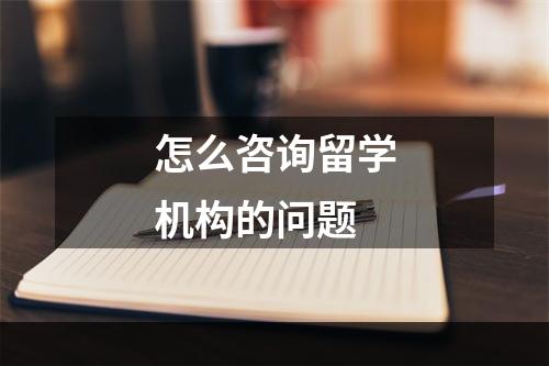 怎么咨询留学机构的问题