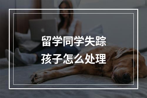 留学同学失踪孩子怎么处理