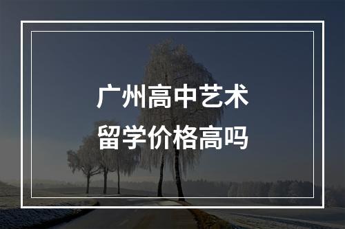 广州高中艺术留学价格高吗