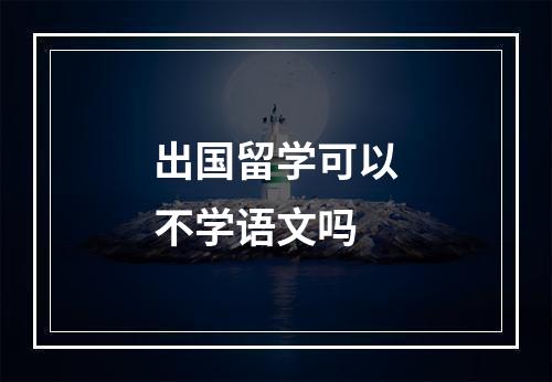 出国留学可以不学语文吗