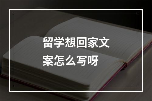 留学想回家文案怎么写呀