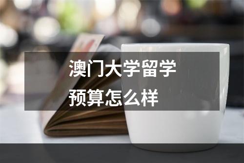 澳门大学留学预算怎么样