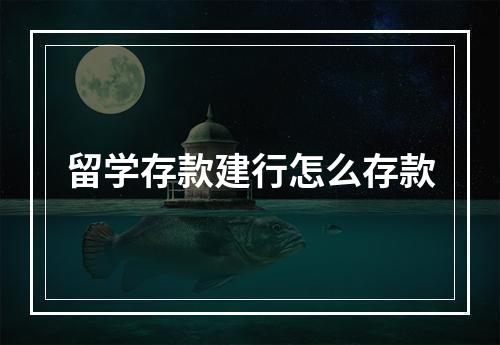 留学存款建行怎么存款