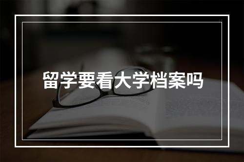 留学要看大学档案吗