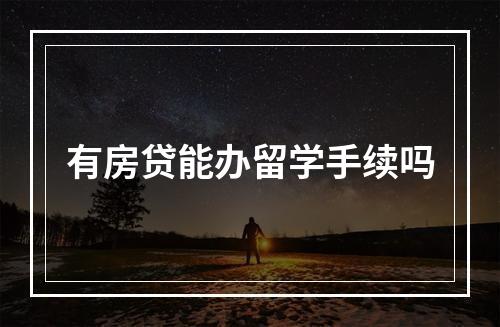 有房贷能办留学手续吗