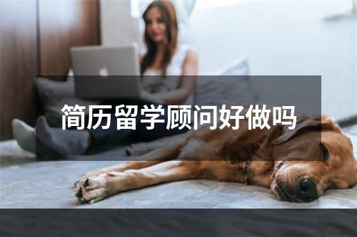 简历留学顾问好做吗