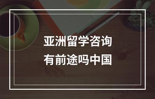 亚洲留学咨询有前途吗中国