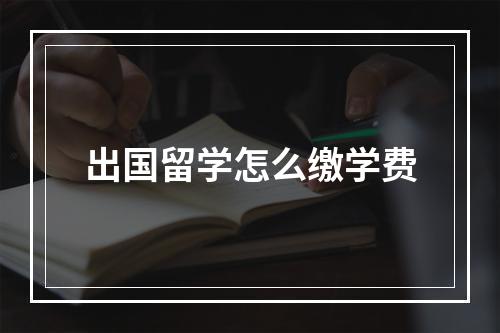 出国留学怎么缴学费