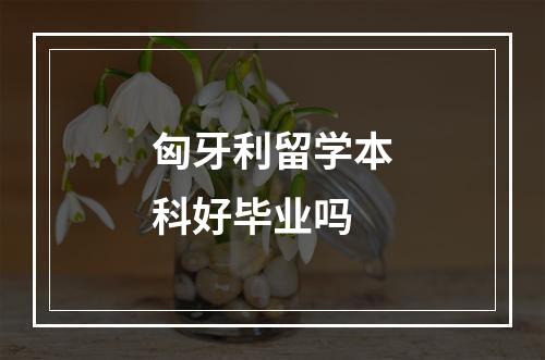 匈牙利留学本科好毕业吗