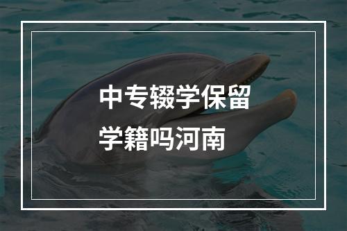 中专辍学保留学籍吗河南