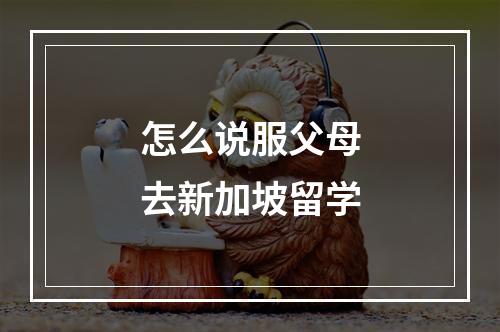 怎么说服父母去新加坡留学