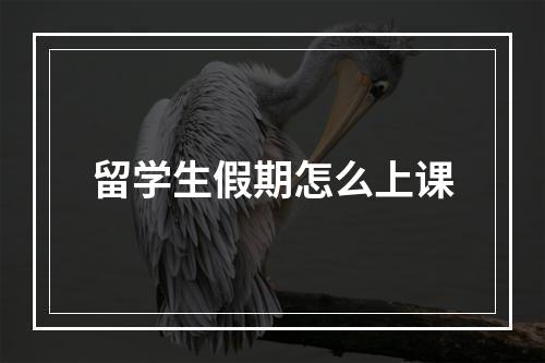 留学生假期怎么上课