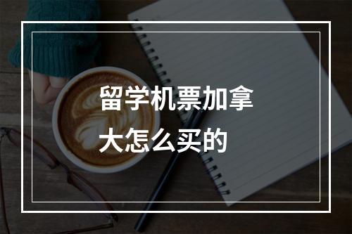 留学机票加拿大怎么买的