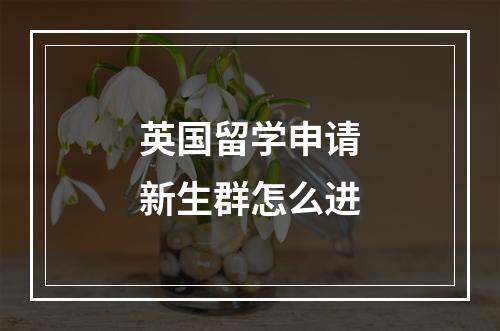 英国留学申请新生群怎么进