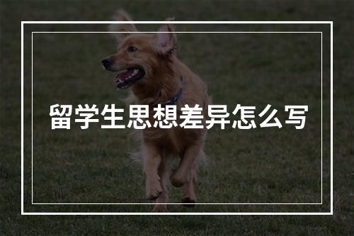 留学生思想差异怎么写