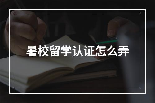 暑校留学认证怎么弄