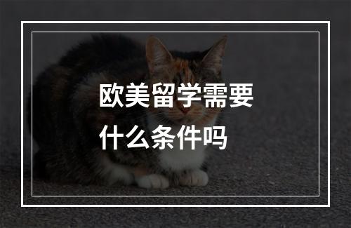 欧美留学需要什么条件吗