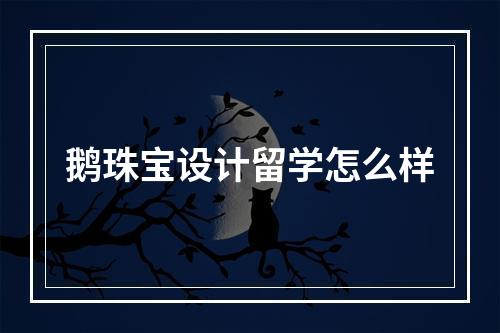 鹅珠宝设计留学怎么样