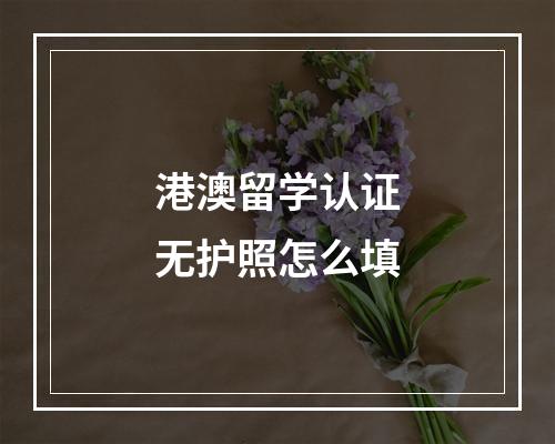 港澳留学认证无护照怎么填