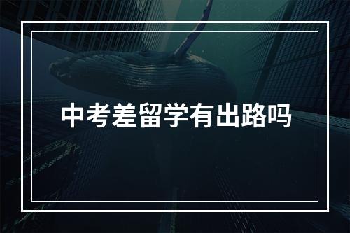 中考差留学有出路吗