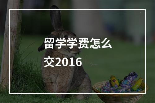 留学学费怎么交2016