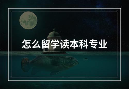 怎么留学读本科专业