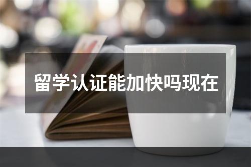 留学认证能加快吗现在