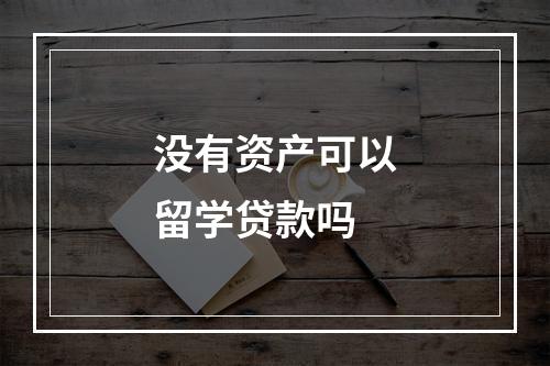 没有资产可以留学贷款吗