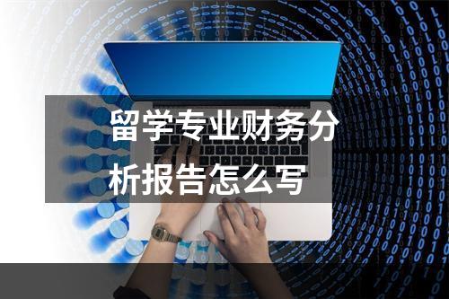 留学专业财务分析报告怎么写