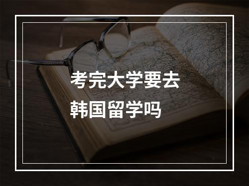 考完大学要去韩国留学吗