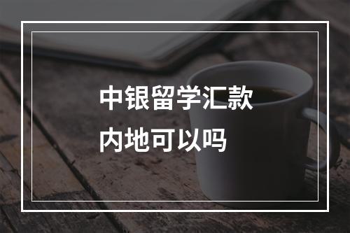 中银留学汇款内地可以吗